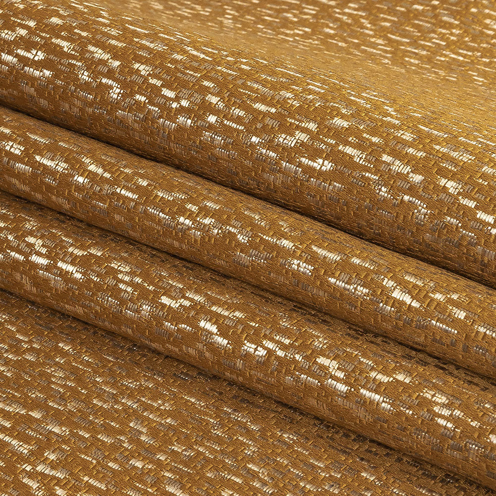 Metallic Drapery Jacquard - Bronze Digital Spots - British Imported Folded