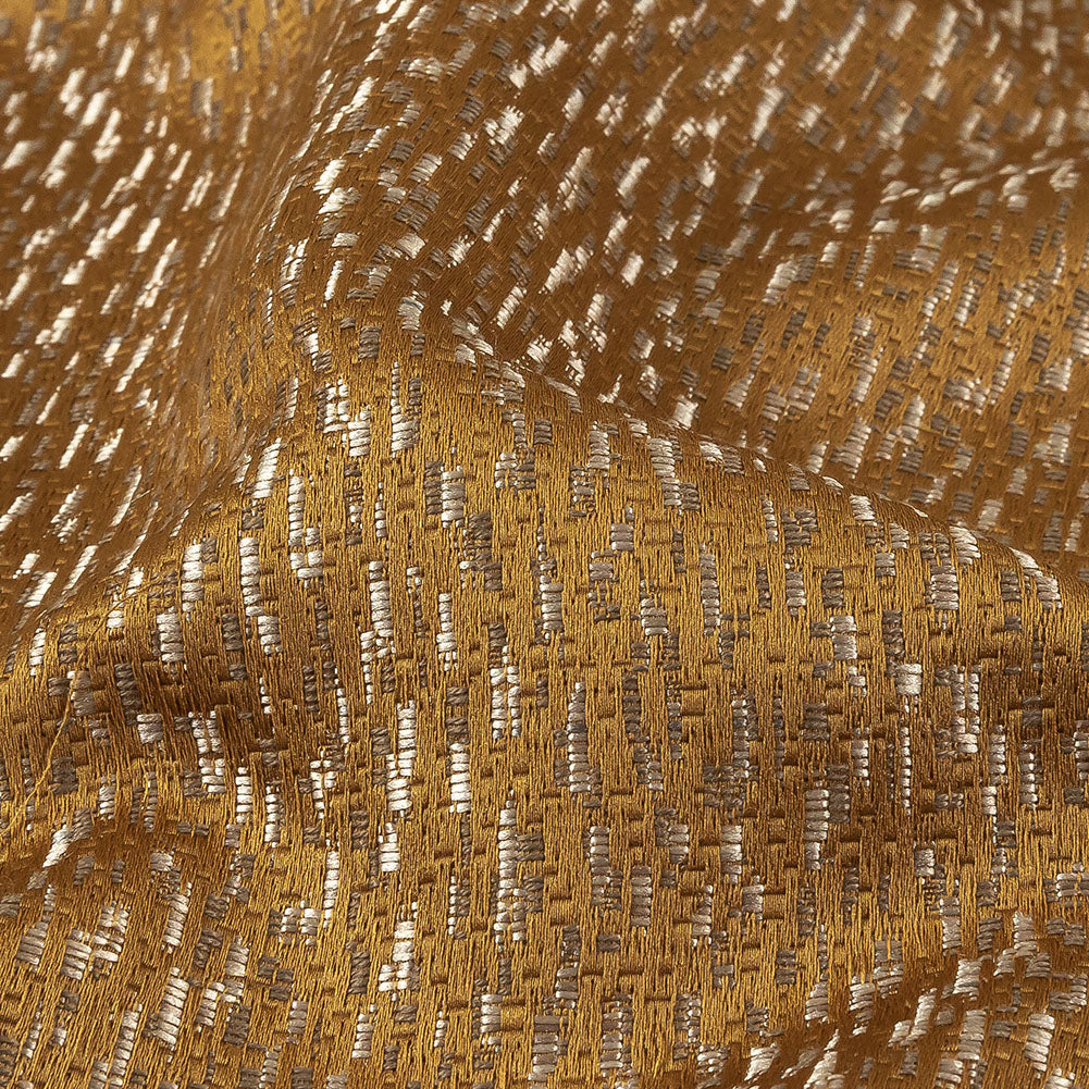 Metallic Drapery Jacquard - Bronze Digital Spots - British Imported Detail