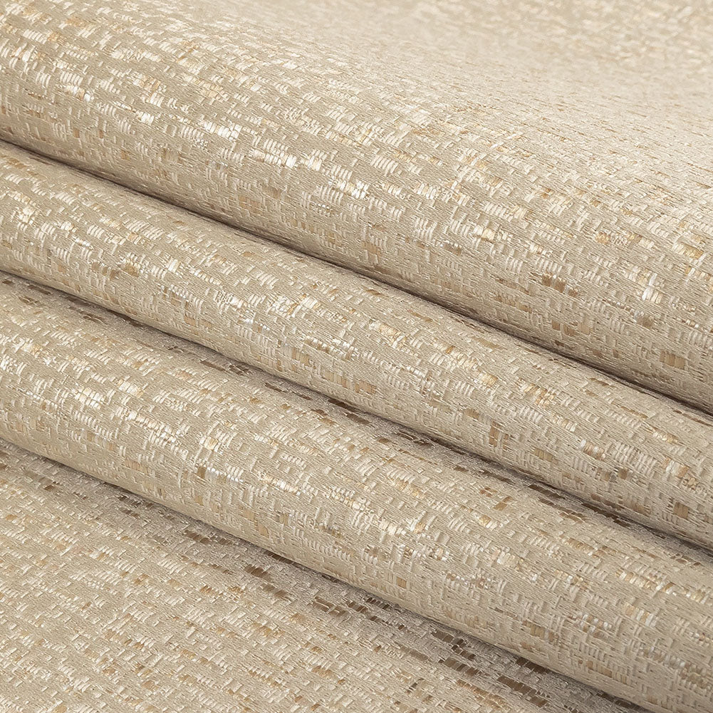 Metallic Drapery Jacquard - Oyster Digital Spots - British Imported Folded