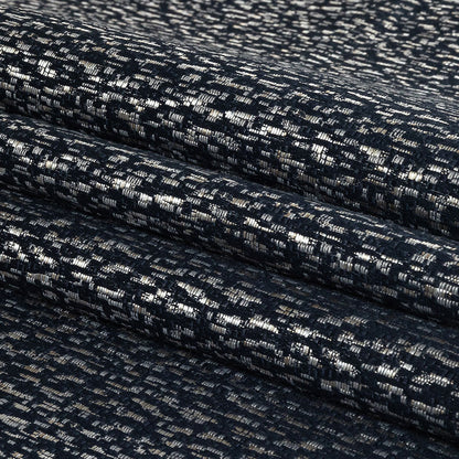 Metallic Drapery Jacquard - Sapphire Digital Spots - British Imported Folded