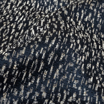 Metallic Drapery Jacquard - Sapphire Digital Spots - British Imported Detail