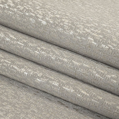 Metallic Drapery Jacquard - Silver Digital Spots - British Imported Folded
