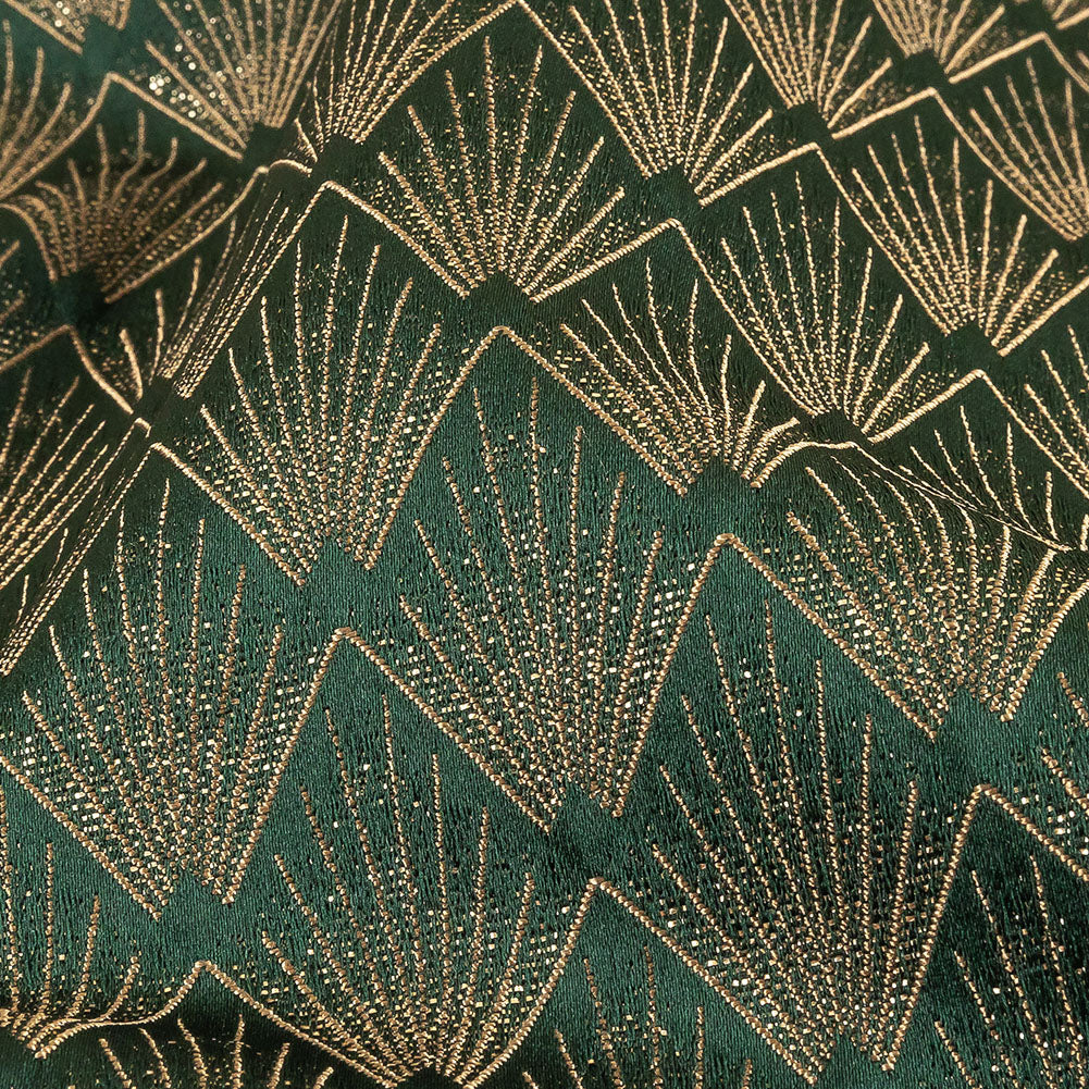 Metallic Drapery Jacquard - Emerald Digital Spots - British Imported Detail