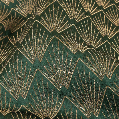 Metallic Drapery Jacquard - Emerald Digital Spots - British Imported Detail