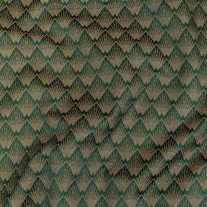 Metallic Drapery Jacquard - Emerald Digital Spots - British Imported
