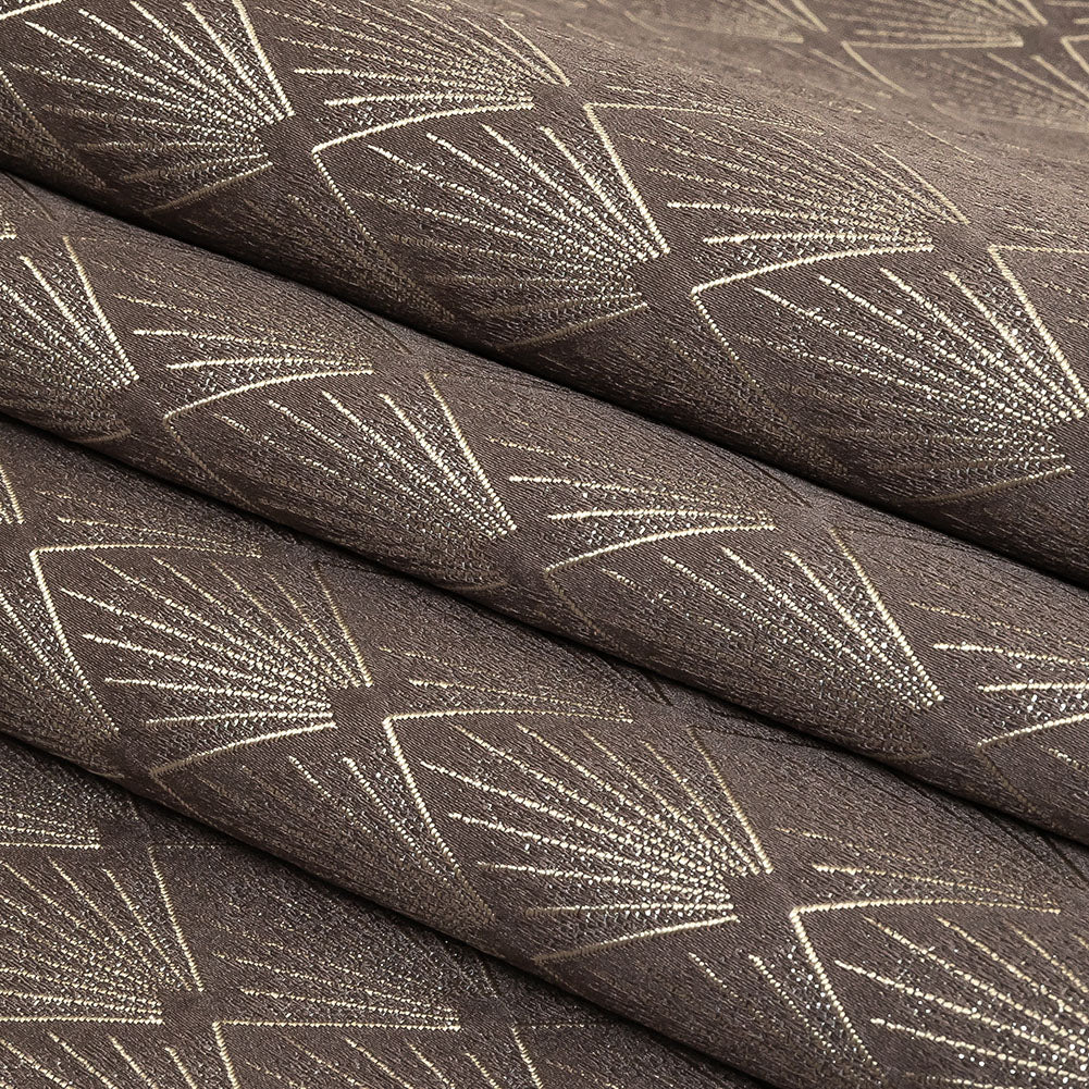 Metallic Drapery Jacquard - Praline Digital Spots - British Imported Folded
