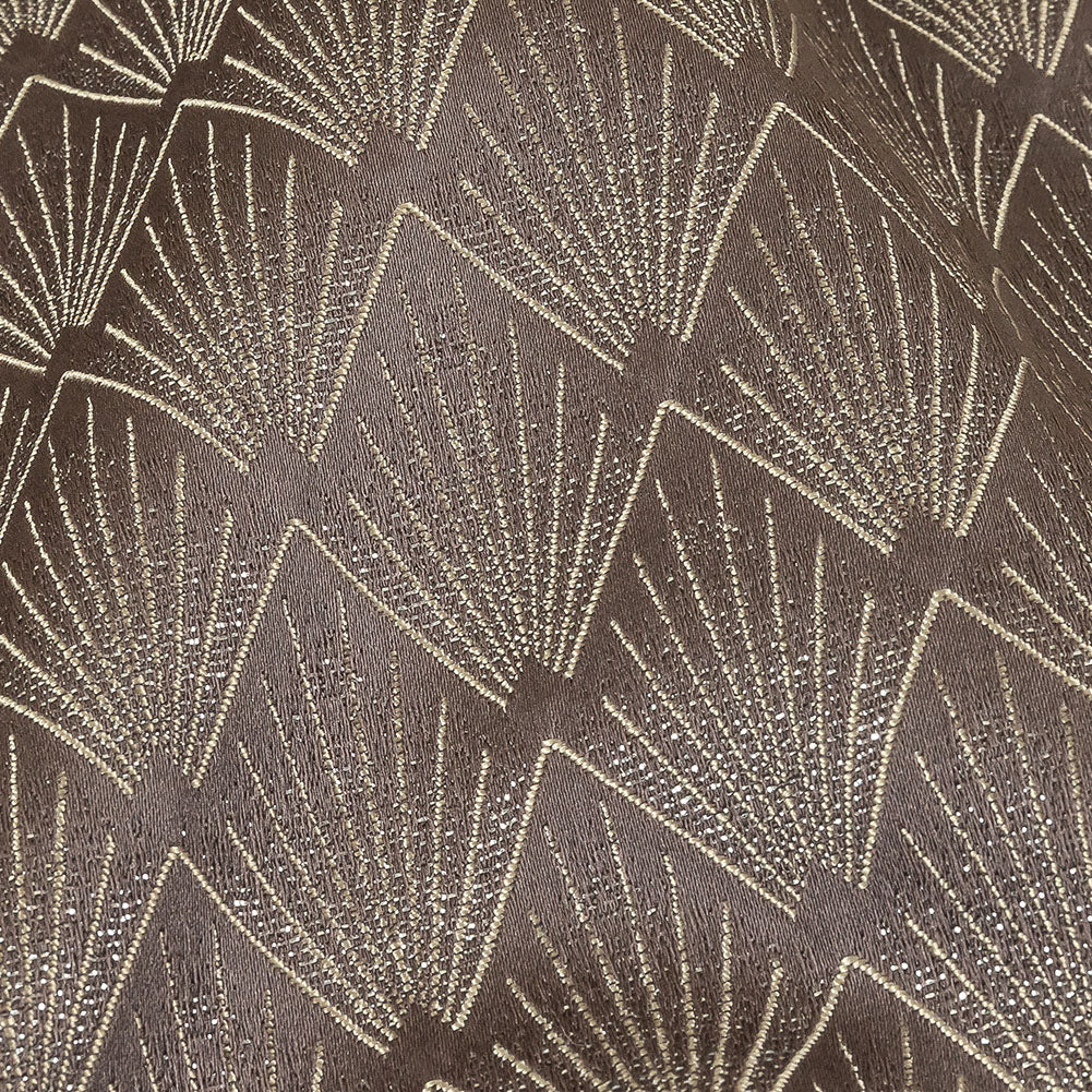 Metallic Drapery Jacquard - Praline Digital Spots - British Imported Detail