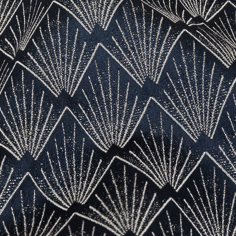 Metallic Drapery Jacquard - Sapphire Digital Spots - British Imported Detail