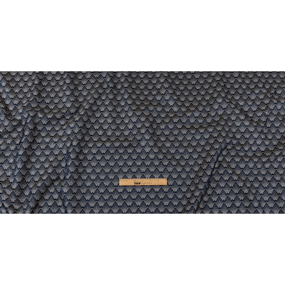 Metallic Drapery Jacquard - Sapphire Digital Spots - British Imported Full