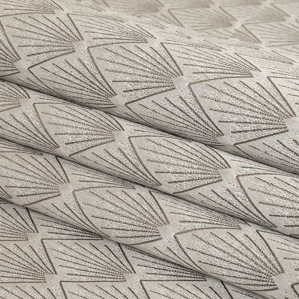 Metallic Drapery Jacquard - Silver Digital Spots - British Imported Folded