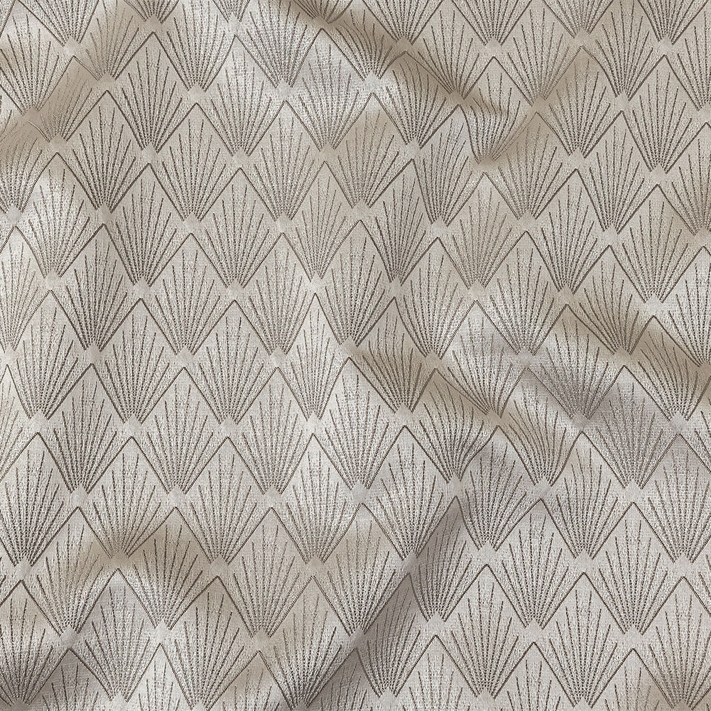 Metallic Drapery Jacquard - Silver Digital Spots - British Imported