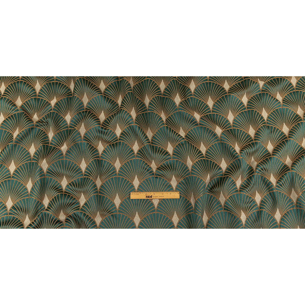 Drapery Jacquard - Emerald Maze of Fans - British Imported Full