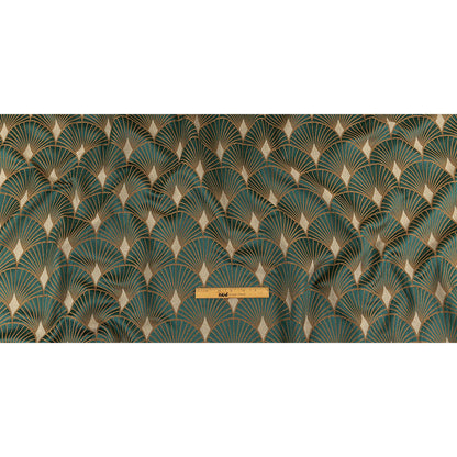Drapery Jacquard - Emerald Maze of Fans - British Imported Full