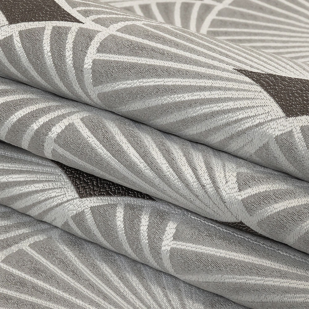 Drapery Jacquard - Silver Maze of Fans - British Imported Folded