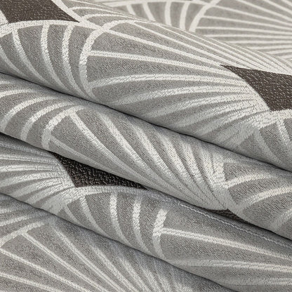 Drapery Jacquard - Silver Maze of Fans - British Imported Folded