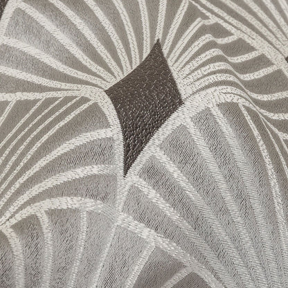 Drapery Jacquard - Silver Maze of Fans - British Imported Detail