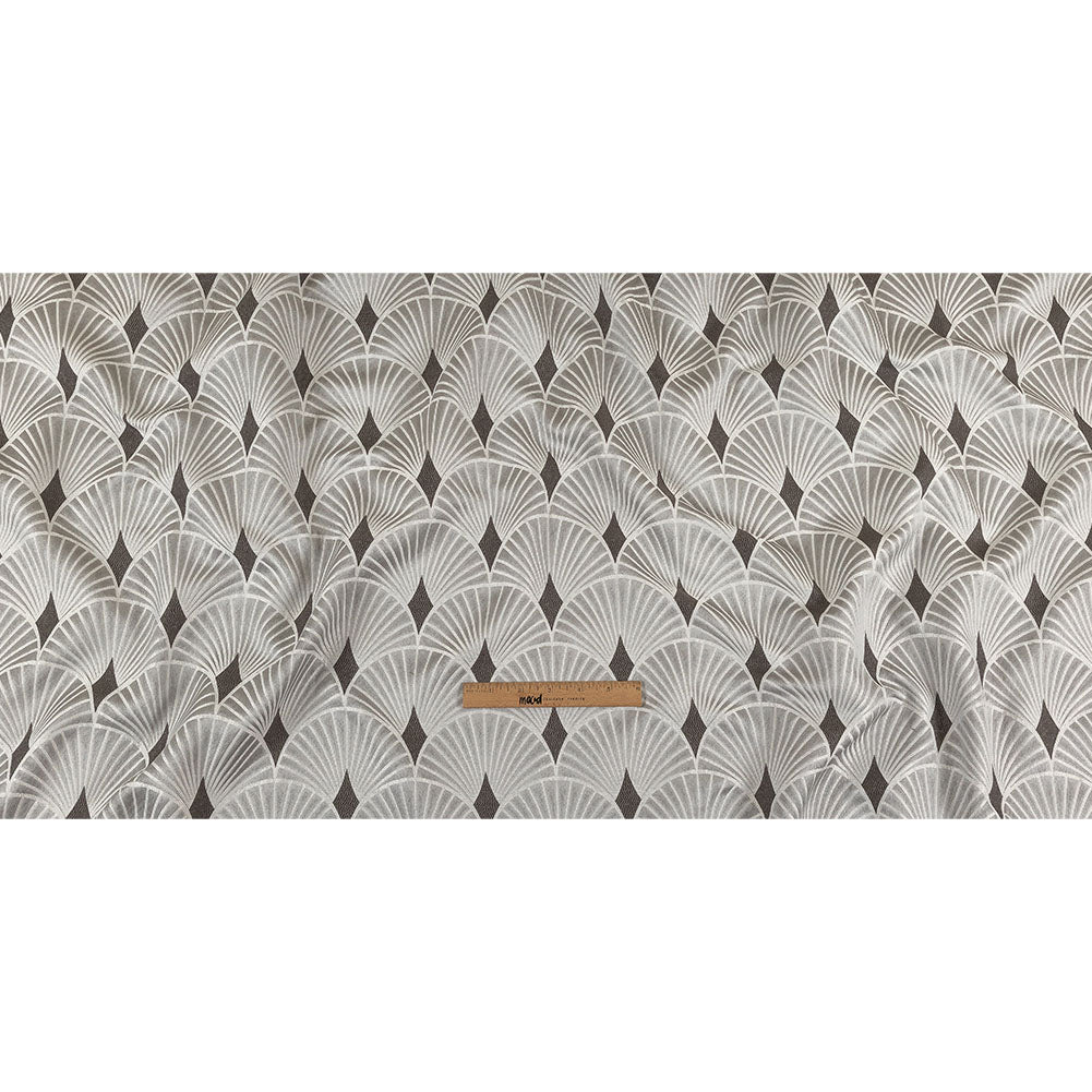 Drapery Jacquard - Silver Maze of Fans - British Imported Full