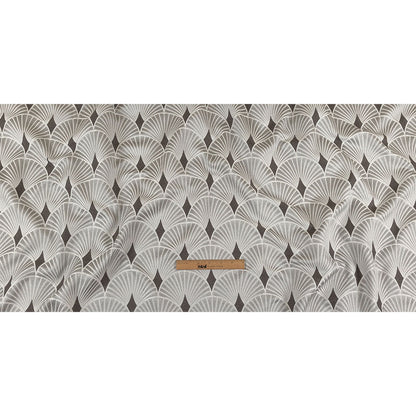 Drapery Jacquard - Silver Maze of Fans - British Imported Full