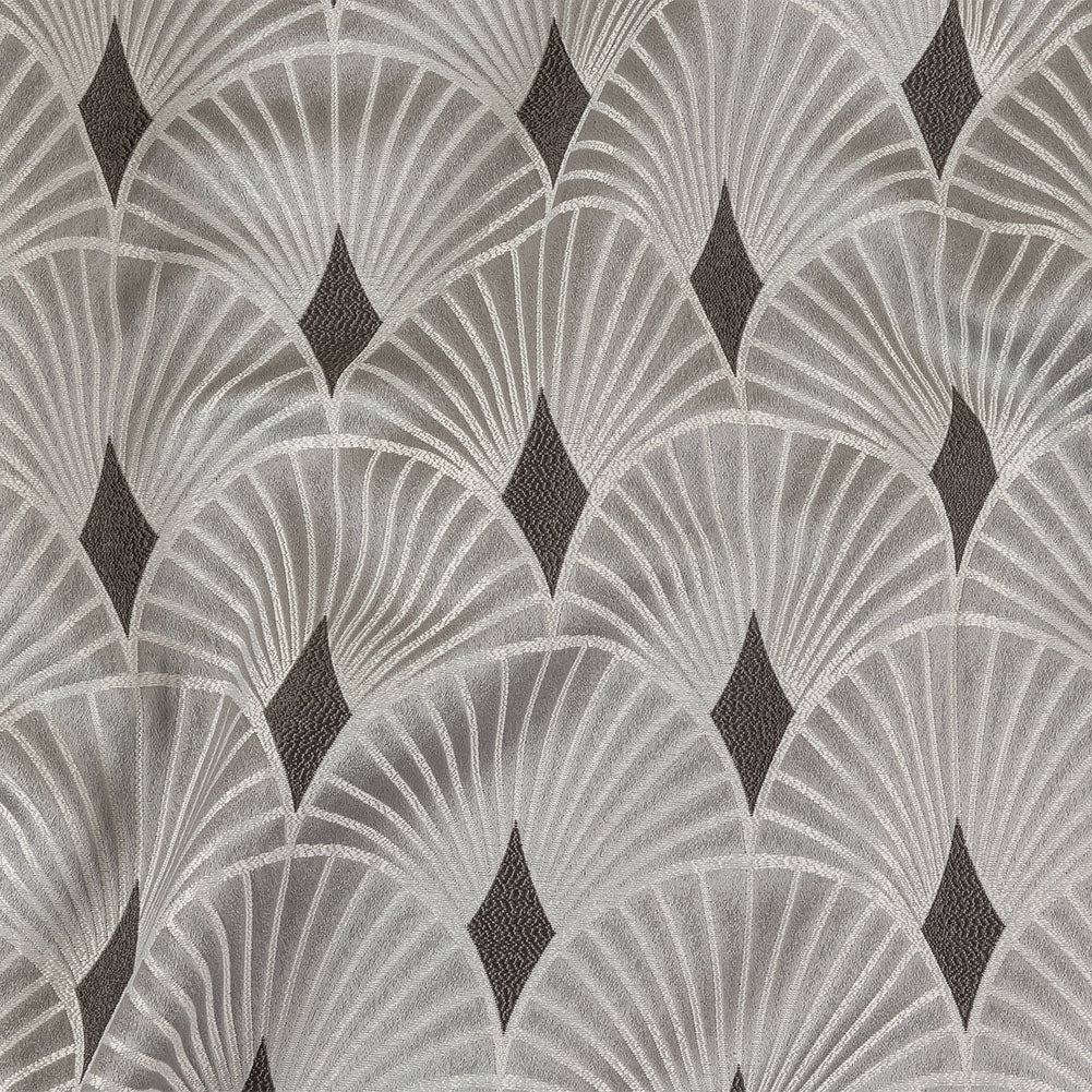 Drapery Jacquard - Silver Maze of Fans - British Imported