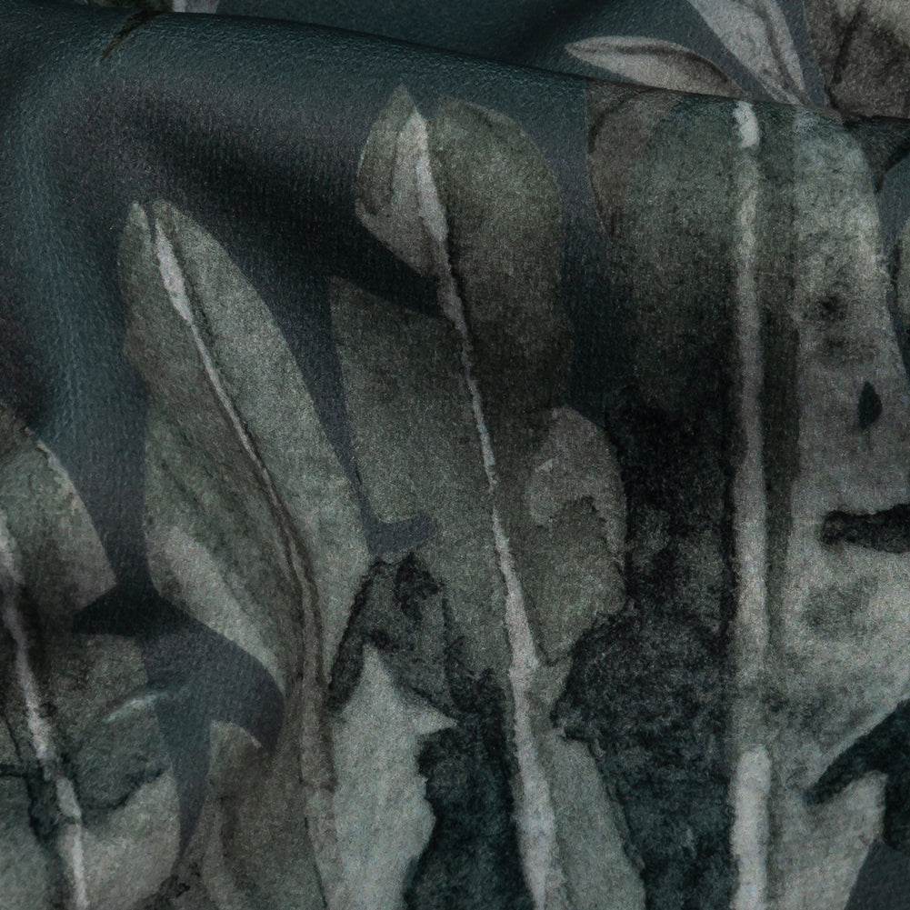 Polyester Microvelvet Print - Slate Tropical Birds and Butterflies - British Imported Detail