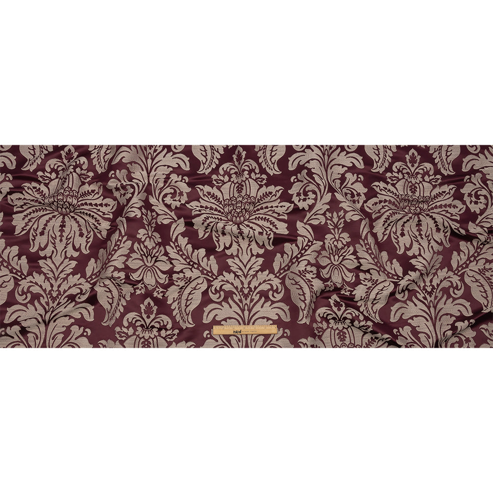Drapery Jacquard - Berry Leafy Damask - British Imported Full