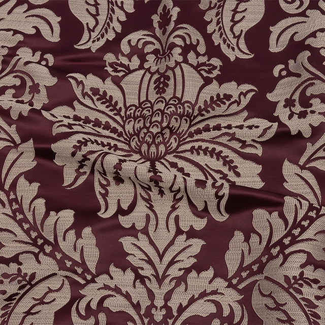 Drapery Jacquard - Berry Leafy Damask - British Imported