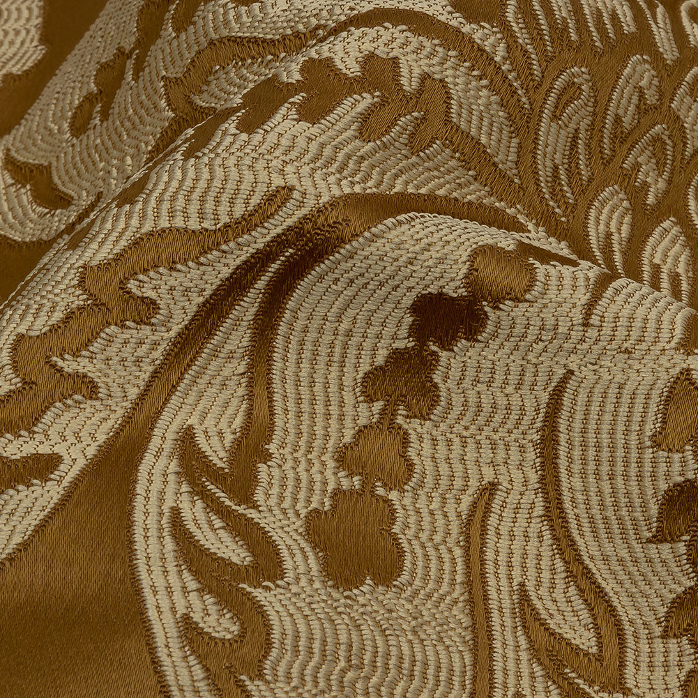 Drapery Jacquard - Bronze Leafy Damask - British Imported Detail