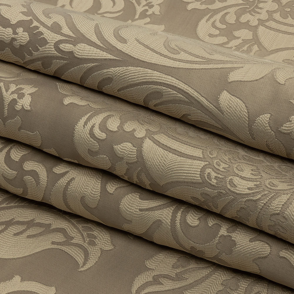 Drapery Jacquard - Champagne Leafy Damask - British Imported Folded