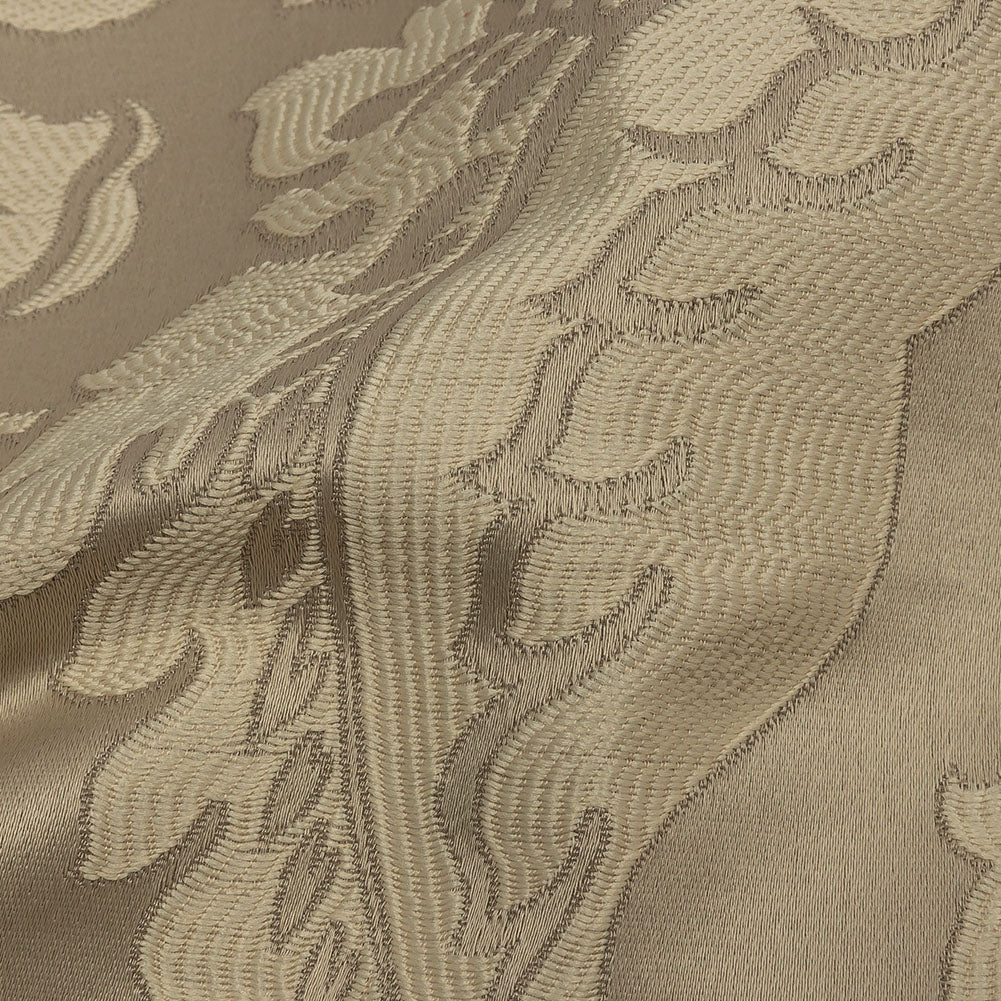 Drapery Jacquard - Champagne Leafy Damask - British Imported Detail