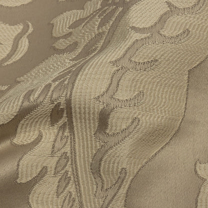 Drapery Jacquard - Champagne Leafy Damask - British Imported Detail