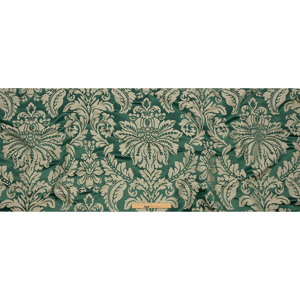 Drapery Jacquard - Emerald Leafy Damask - British Imported Full