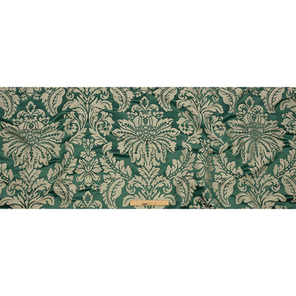 Drapery Jacquard - Emerald Leafy Damask - British Imported Full