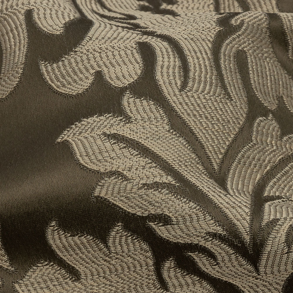 Drapery Jacquard - Fawn Leafy Damask - British Imported Detail