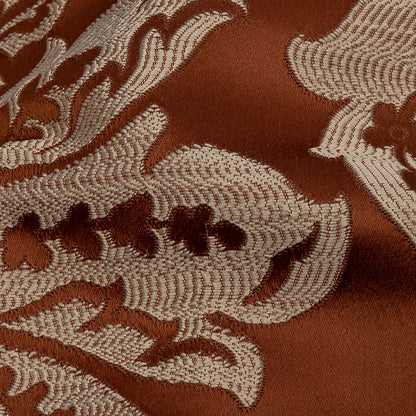 Drapery Jacquard - Rust Leafy Damask - British Imported Detail