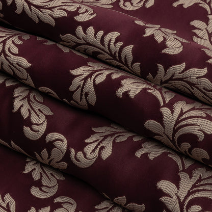 Drapery Jacquard - Berry Elegant Ferns - British Imported Folded