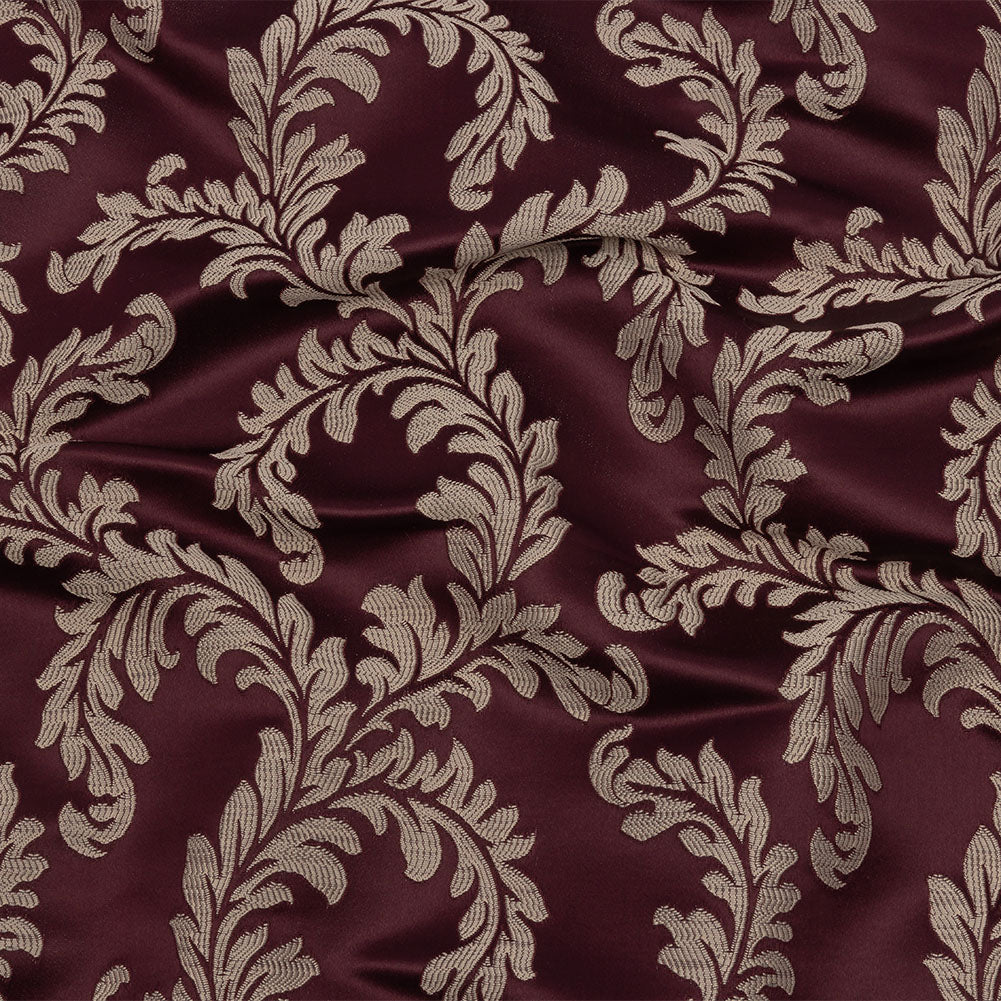 Drapery Jacquard - Berry Elegant Ferns - British Imported