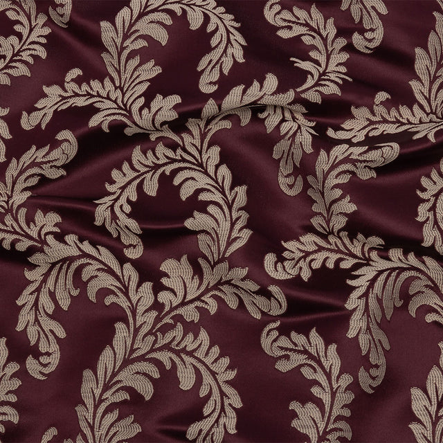 Drapery Jacquard - Berry Elegant Ferns - British Imported