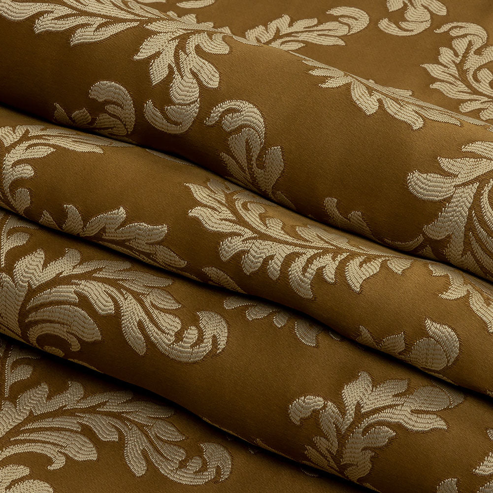 Drapery Jacquard - Bronze Elegant Ferns - British Imported Folded