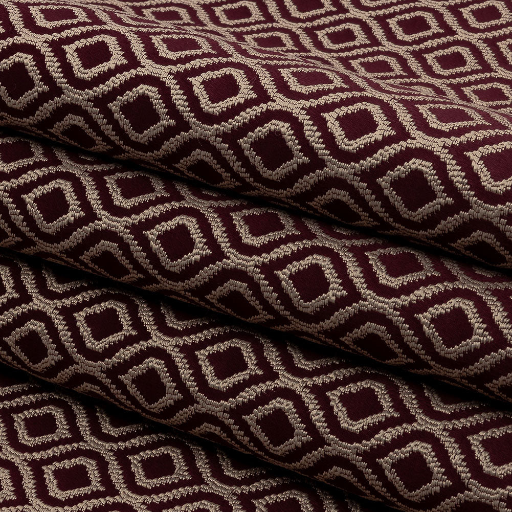 Drapery Jacquard - Berry Simple Ogees - British Imported Folded