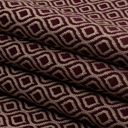 Drapery Jacquard - Berry Simple Ogees - British Imported Folded