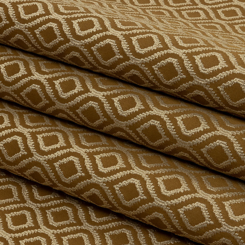 Drapery Jacquard - Bronze Simple Ogees - British Imported Folded