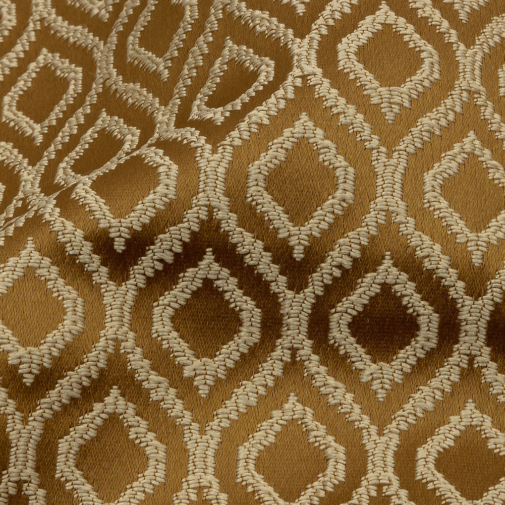 Drapery Jacquard - Bronze Simple Ogees - British Imported Detail