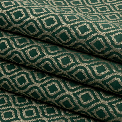 Drapery Jacquard - Emerald Simple Ogees - British Imported Folded