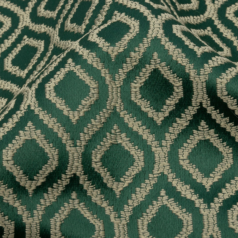 Drapery Jacquard - Emerald Simple Ogees - British Imported Detail