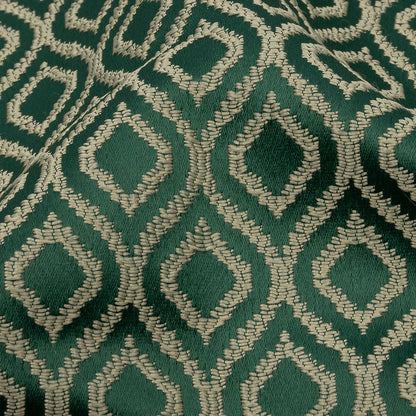 Drapery Jacquard - Emerald Simple Ogees - British Imported Detail