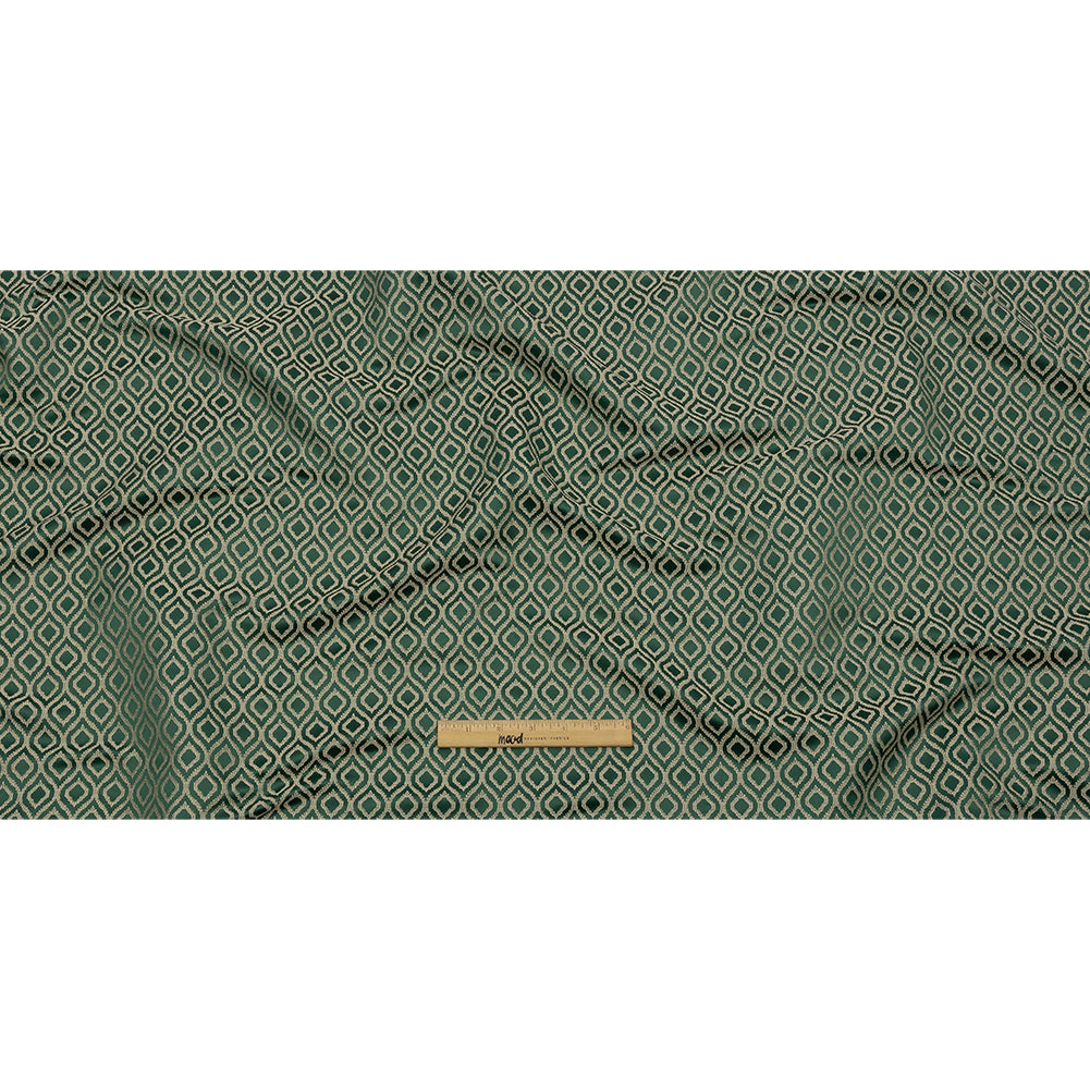 Drapery Jacquard - Emerald Simple Ogees - British Imported Full