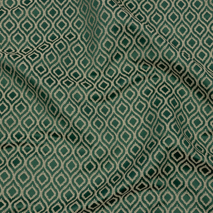 Drapery Jacquard - Emerald Simple Ogees - British Imported