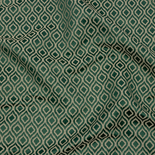 Drapery Jacquard - Emerald Simple Ogees - British Imported