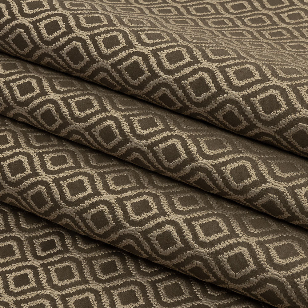 Drapery Jacquard - Fawn Simple Ogees - British Imported Folded
