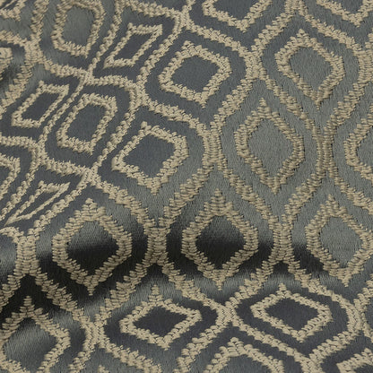 Drapery Jacquard - Graphite Simple Ogees - British Imported Detail